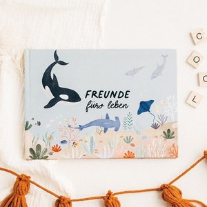 Freundebuch SEALIFE – für Schule & Kindergarten, einzigartige Fragen im A5-Format – Tolles Geschenk für Meeresforscher zur Einschulung!