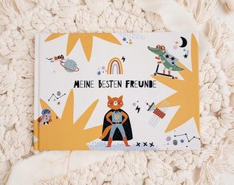 Freundebuch COOL KIDS - Für kleine Superhelden & starke Kinder, Kreative Fragen, praktisches A5 Format - Perfektes Geschenk zur Einschulung!