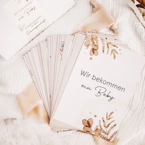 Meilensteinkarten für die Schwangerschaft - Wir bekommen ein Baby - Wildflower Edition - mit Erinnerungsbox - Geschenk für Schwangerschaft
