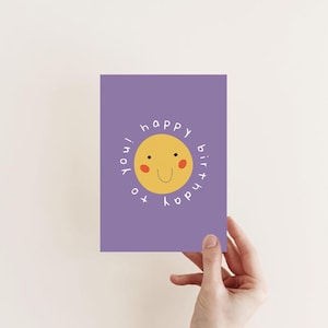POSTKARTE - Happy Birthday - Smiley - Smile Kindergeburtstag Geburtstag Party Einladung colorblocking