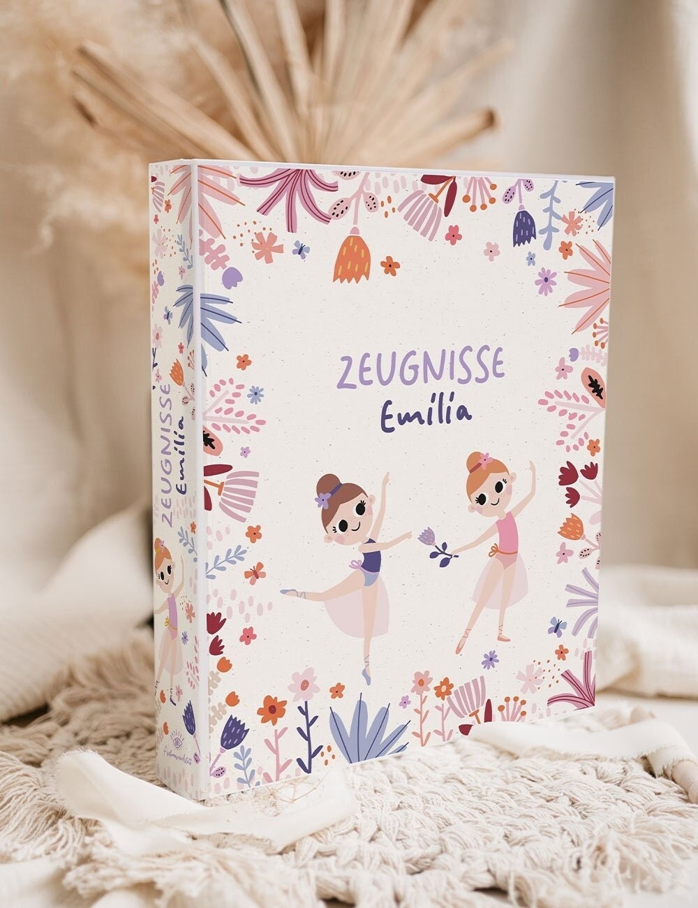 Personalisierbarer Ordner BOHO GIRLS für Schule & Kindergarten - robuster und praktischer Sammelordner und Zeugnismappe für Schulstart Kita
