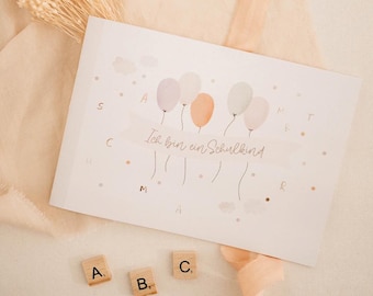 Erinnerungsbuch Einschulung NATURAL COLORS - Begleitet dein Kind im 1. Schuljahr, hält wertvolle Momente fest - Geschenk für die Schultüte!