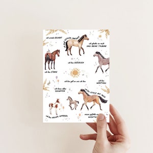 Affirmationskarte Pferdeliebe -  Postkarte mit Ermutigungen Ermutigungskarte - Affirmationen Fee Elfe Du bist gut genug und Selbstbewusst