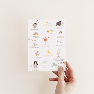 Affirmationskarte FAIRYTALE -  Postkarte mit Ermutigungen - Ermutigungskarte Affirmationen für Einschulung und Kindergarten - Meerjungfrau