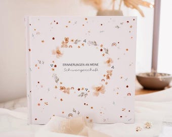 Erinnerungen an meine Schwangerschaft - Florales Schwangerschaftstagebuch & Erinnerungsalbum für Schwangerschaft | Geschenk werdende Mama