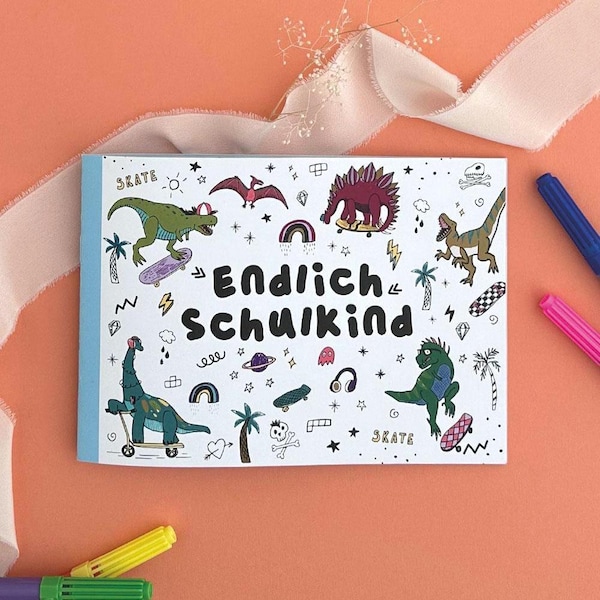 Erinnerungsbuch zur Einschulung COOL SCHOOL DINOS - Begleitet dein Kind im 1. Schuljahr, hält wertvolle Momente fest - Für deine Schultüte!