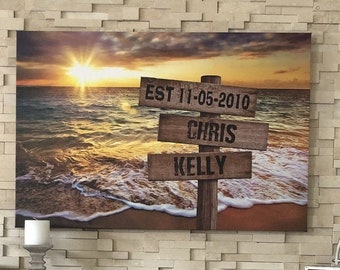 Sunset beach art | Etsy