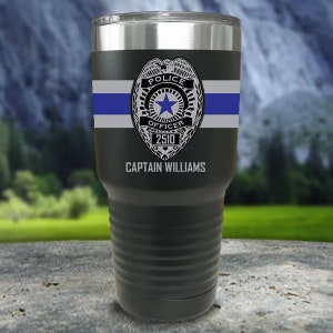 Police Officer Gifts, Personalized Police Color Printed Tumblers, Cop Gift, Add Name & Police Department, Gifts For Police, Law Enforcement