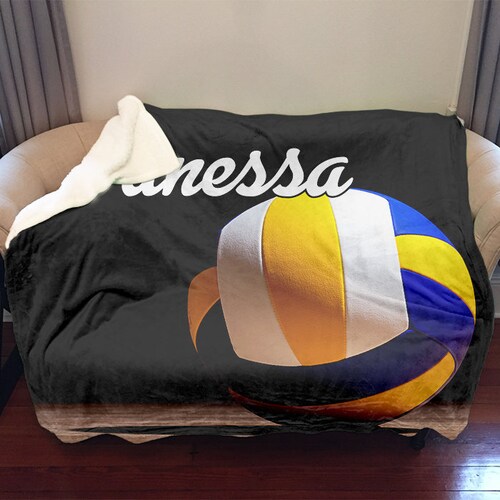 Volleyball Personalized Sherpa Blanket Personalized Etsy