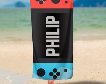 Switch Personalized Beach Towels, Gamer Towel, Super Soft Large Beach Towels, Pool Towel, Beach Towel, Summer Personalized Beach Towels