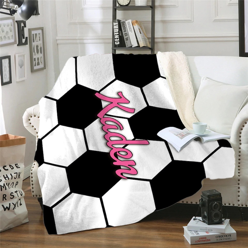 Soccer Personalized Blanket Personalized Soccer Gift Premium Etsy