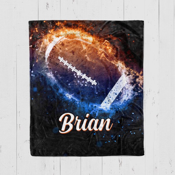 Personalized Boys Football Blanket Etsy