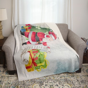 Santa&#39;s Nice List Personalized Blanket, Christmas Blanket, Santa Blanket, Sherpa Blanket, Cozy Blanket, Perfect gift for Christmas!
