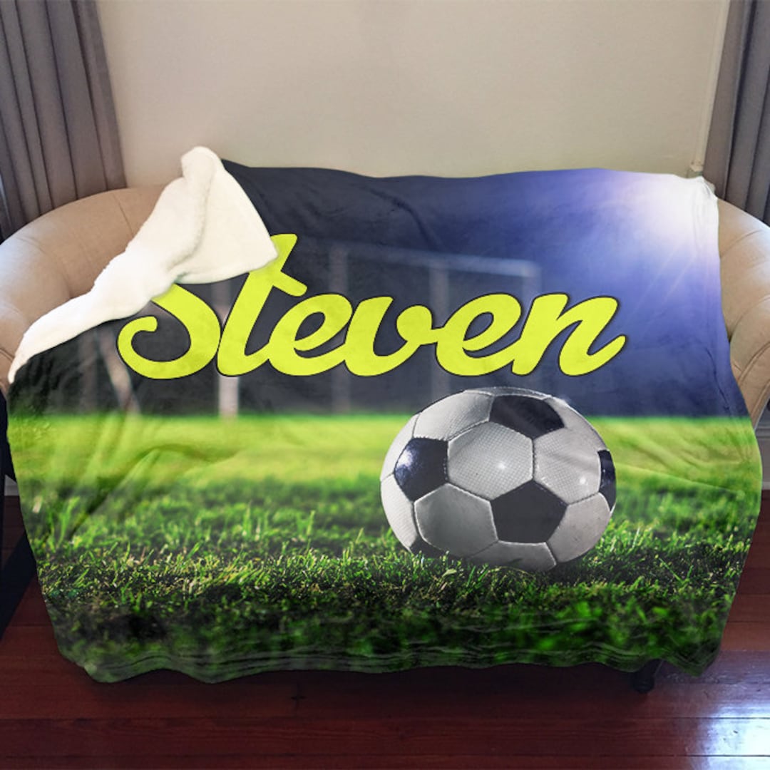 Soccer Personalized Blanket, Personalized Soccer Gift, Premium Extra