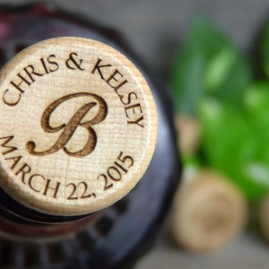Custom Wedding Favors | Custom Wood Wine Cork | Wine Corks | Wine Stoppers | Custom Wine Stopper | Bridal Shower Gift | Personalized Favors