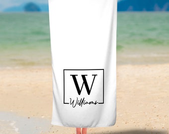 Initials Beach Towels, Super Soft Large Beach Towels, Perfect Gift for Couples, Gift For Wife, Summer Personalized Beach Towels