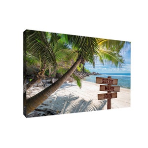Palm Tree Personalized Canvas,  Perfect For Valentines, Mothers Day, or Anniversary Gifts - Made in USA - Unique Canvas Wall Art