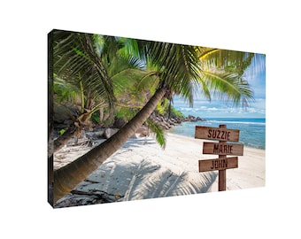 Palm Tree Personalized Canvas,  Perfect For Valentines, Mothers Day, or Anniversary Gifts - Made in USA - Unique Canvas Wall Art