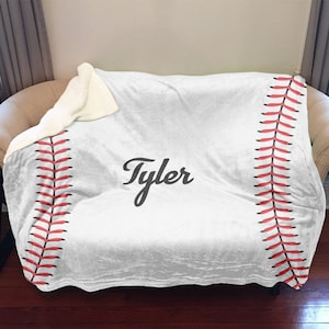 Baseball Personalized Blanket, Personalized Baseball Gift, Premium Extra Soft Custom Baseball Blankets