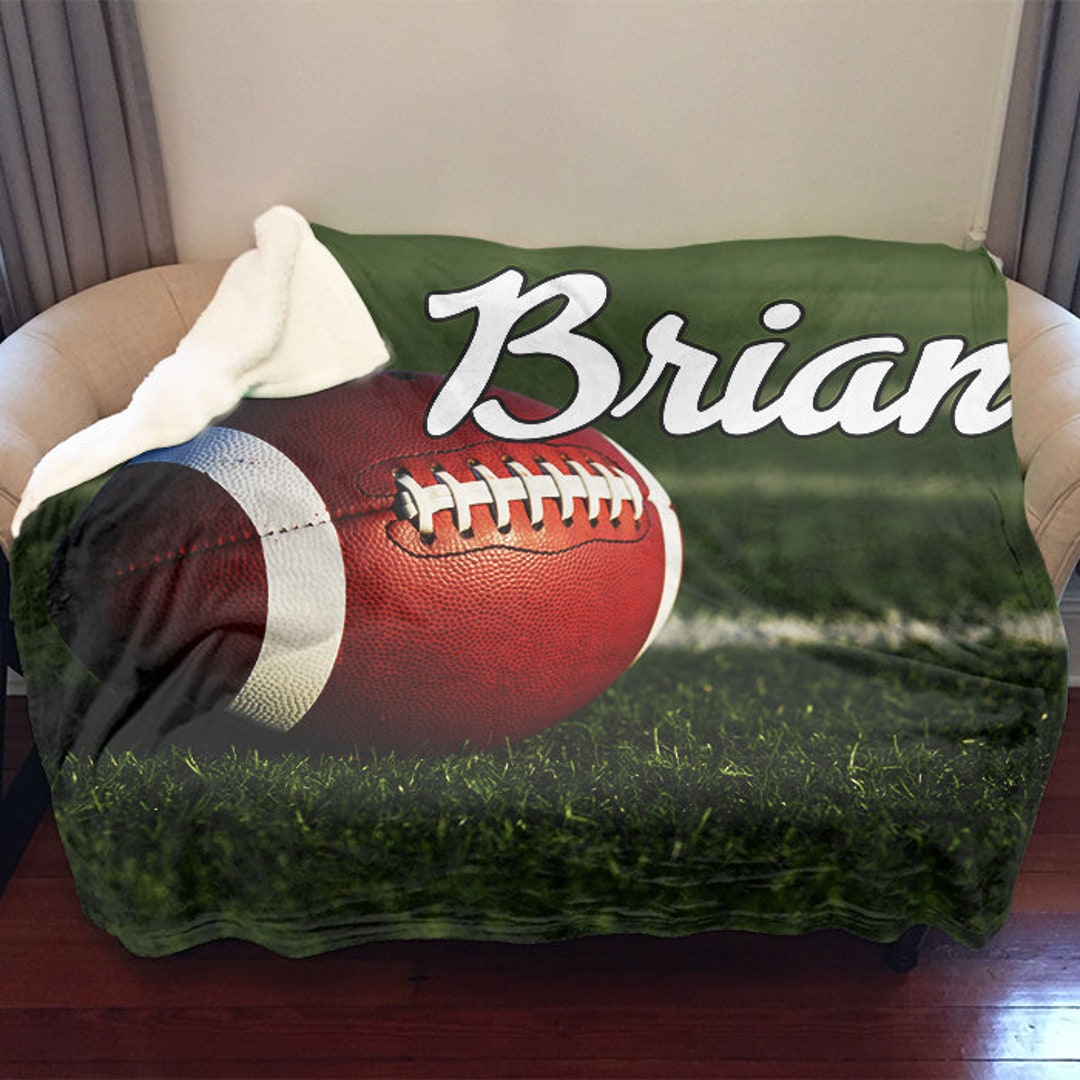 Football Personalized Sherpa Blanket, Personalized Football Gift