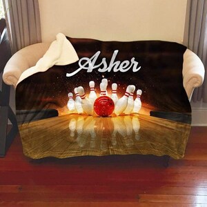 Bowling Blanket Throw - Soft Flannel Plush Blanket For Sports Fans, Perfect For Sofa, Bed, Travel - 3 Sizes Available - View #3