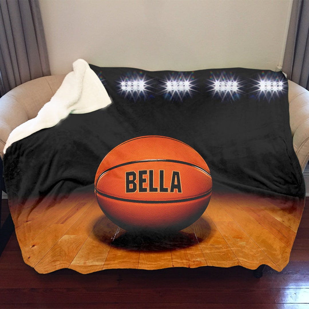 Basketball Personalized Sherpa Blanket, Personalized Basketball Gift, Premium Extra Soft Custom