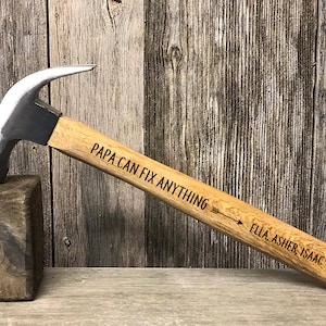 Fathers Day Gifts Fix Anything Laser Engraved Personalized Hammer