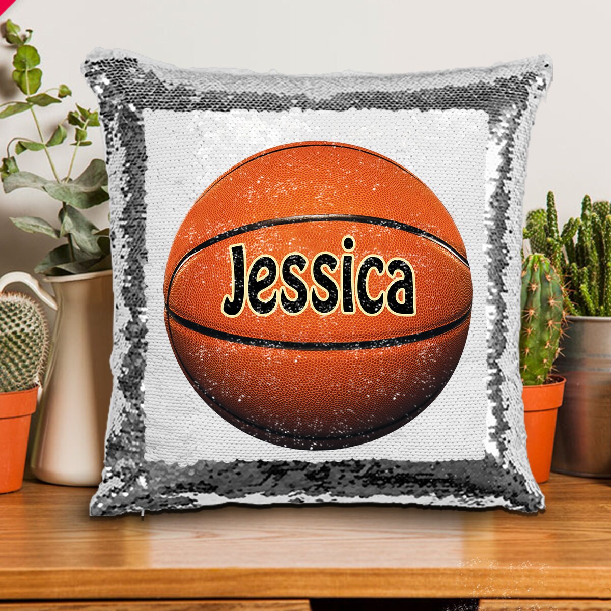 Basketball Magical Sequin Pillow Personalized Basketball Mermaid Sequins Pillow Magical Basketball Gift for Girls or Boys Pillow Etsy