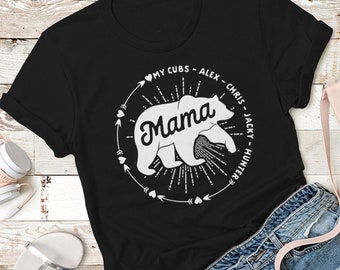 Mama Bear Shirt, Custom Mama Bear Shirt, Mama Bear T-Shirt, Bear Shirt, Gift For Wife, Perfect Gift for Anniversary