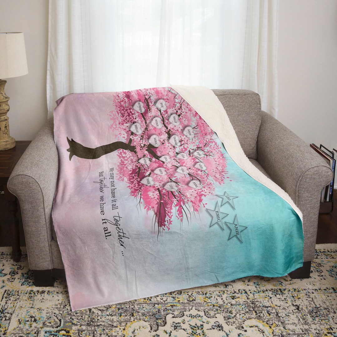 Family Tree Personalized Blankets, Personalized Mothers Day Blanket