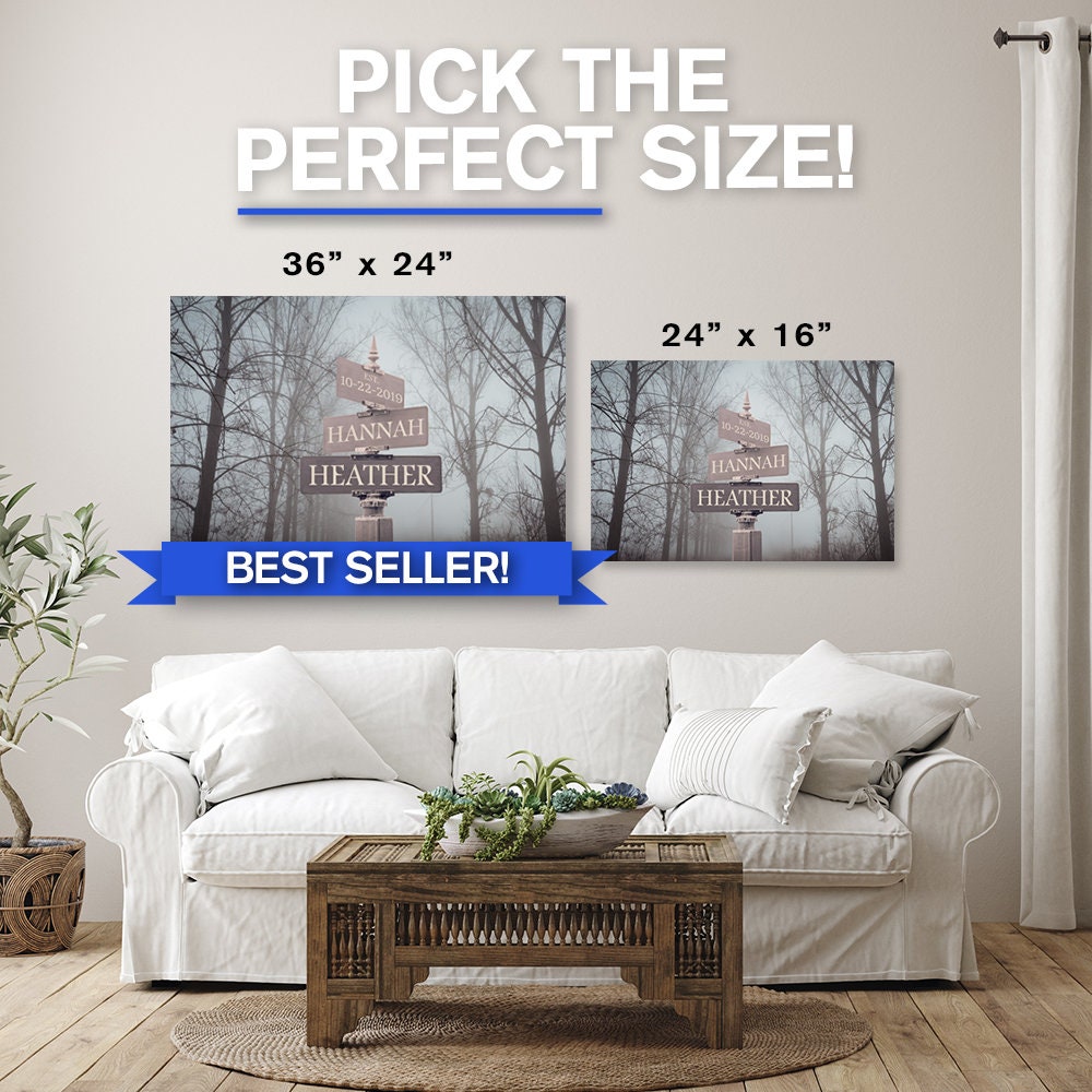 Personalized Couples Canvas Gift Perfect For Valentines Etsy