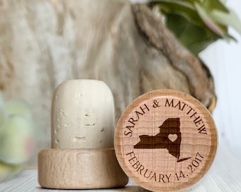 New York Personalized Cork Wine Stopper, Wedding Favors for New York Weddings, New York Wedding Gifts, New York Wedding Favors Gifts
