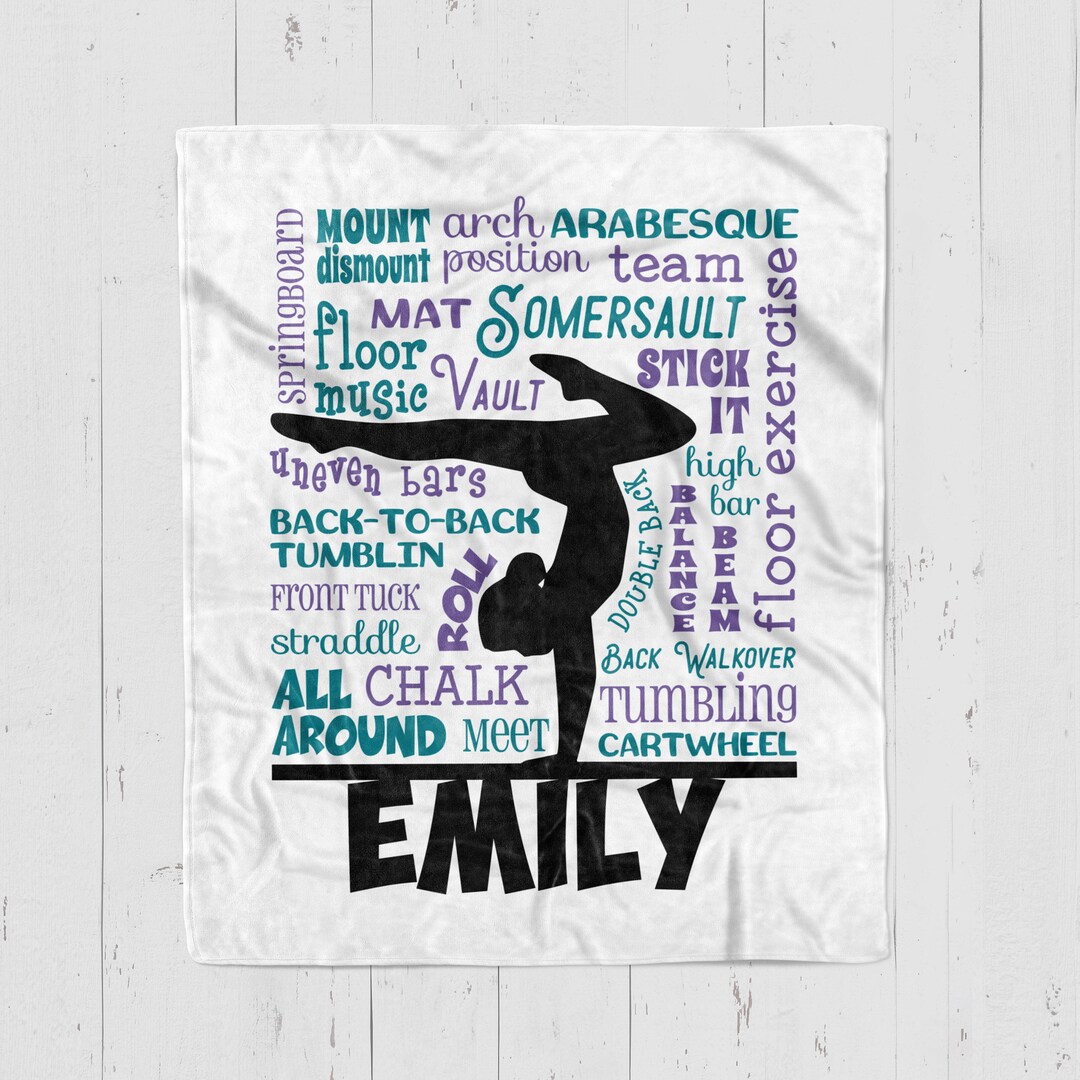 Gymnastics Personalized Blanket, Personalized Gymnastics Gift, Premium ...