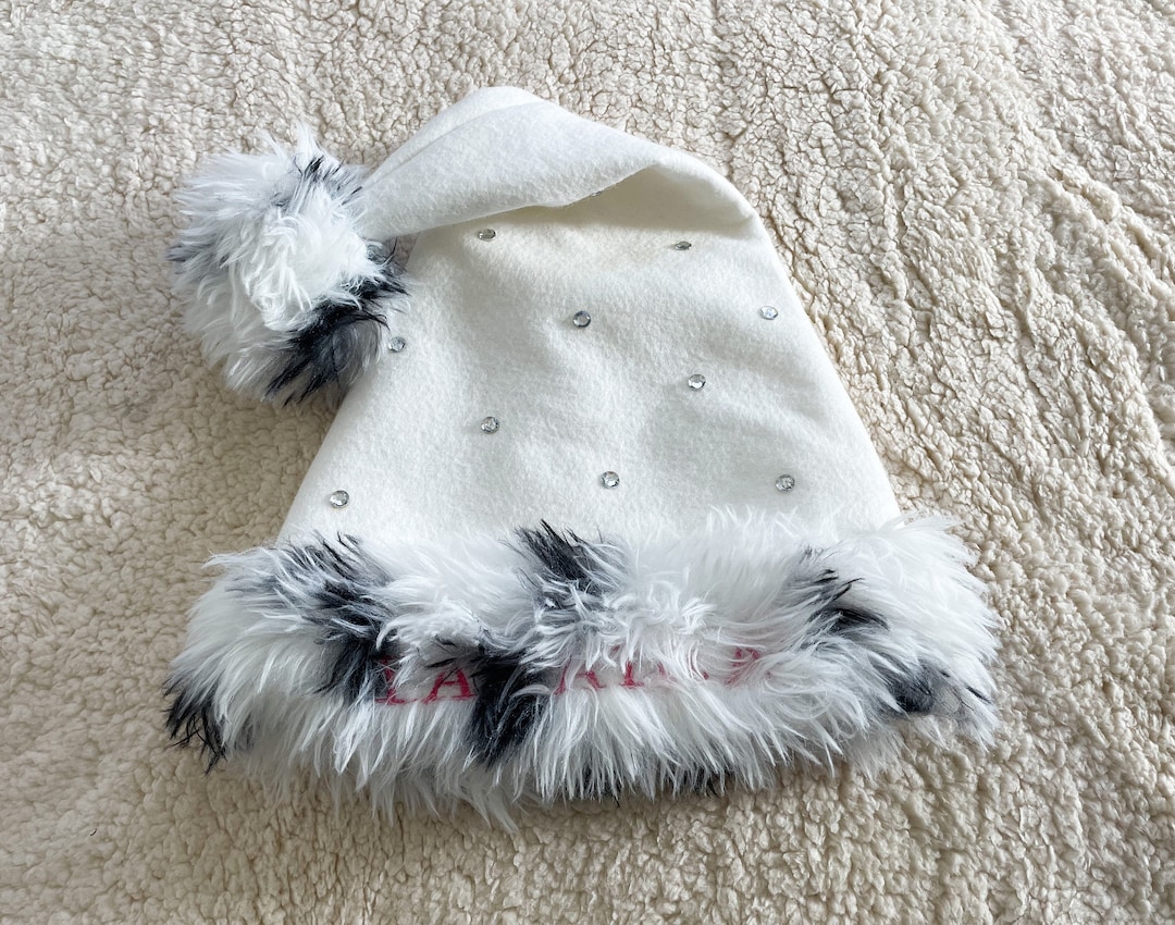 Animal Print Santa Hat Dalmatian Santa Hat Monogrammed Santa Etsy