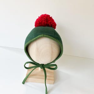 Winter Robin | Handmade Reversible Hand-Embroidered Baby Bonnet With Interchangeable selling Button Pom-Pom