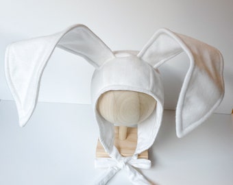 Adult bunny bonnet, adopt bunny hat, adult bunny, Easter bunny, bunny hat, white bunny