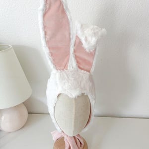 Adult bunny bonnet, retro bunny, vintage style bunny bonnet,  pink bunny bonnet, Widow peak bunny hat, Easter bunny