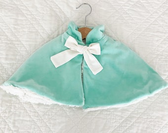 Fleece Velvet Kids Capelet, Plush Lining, 2-4 Years, kids cape, winter kids cape, retro cape for kids, kitish style