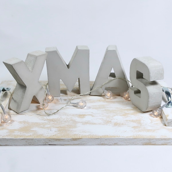 XMAS  Buchstaben Beton 12,5cm