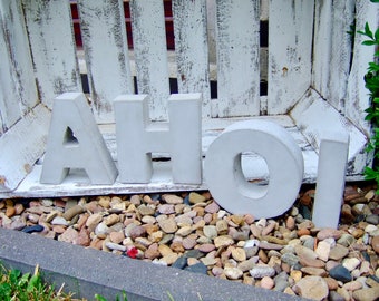 AHOI concrete letters 12.5 cm high