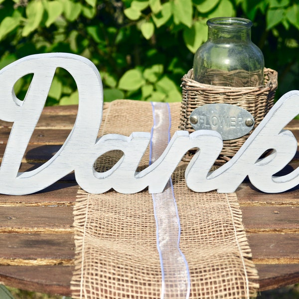 Schriftzug "Danke" Shabby-Chic Hochzeit