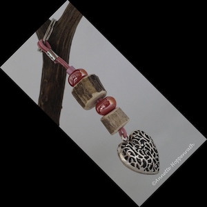 Key ring with heart deer antler Elegant