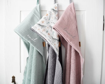 Kapuzenhandtuch / Badeponcho / mit Name / Frottee / Kapuzentuch / Baby / Badetuch / Handtuch