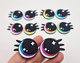 1.5" Rainbow Kawaii Felt Eyes Character Eyes