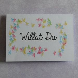 Klappkarte Patentante Geschenk Karte mit Armband. Willst du meine Patentante sein? Mit Armband.