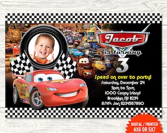 cars invitation etsy car birthday invitations
