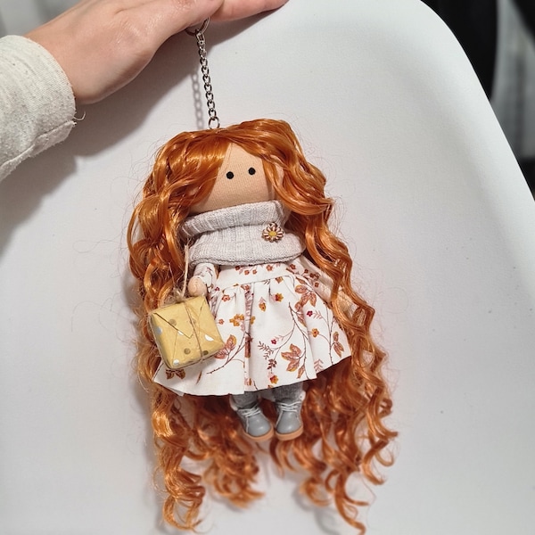 Tilda poupée de chiffon unique fait à la main cadeaux personnalisés art porte-clés sac décoration décoration de Noël