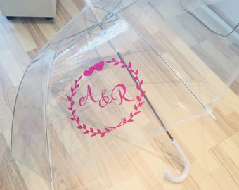 Regenschirm transparent personalisiert