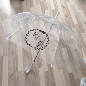 Regenschirm transparent personalisiert Hochzeit Braut image 8
