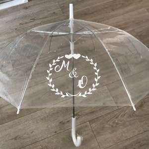 Regenschirm transparent personalisiert Hochzeit Braut image 4